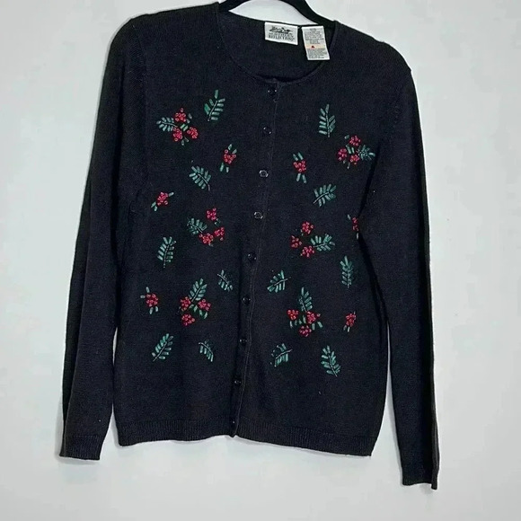 Northern Reflection Black Cardigan With Knit Details - Picture 1 of 8